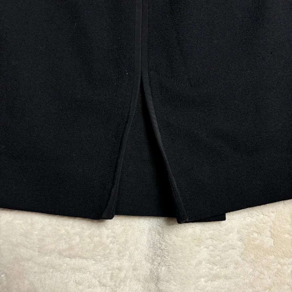 Tory‎ Burch Womens Black Pencil Skirt Size 0 Back Slit Wool Quiet Luxury Lined